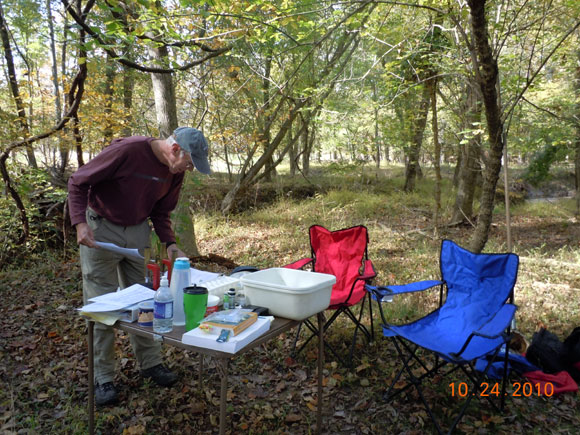 Ron LaCoss gets the equipment ready